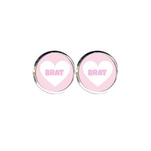 Brat Heart Earrings - Girly Grunge
